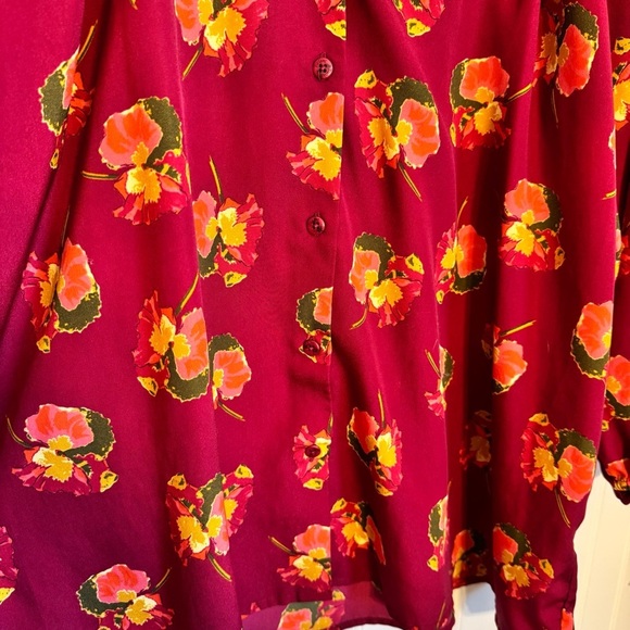 Tucker For Target Floral Button Down Blouse Women’s Size Large - Picture 5 of 12